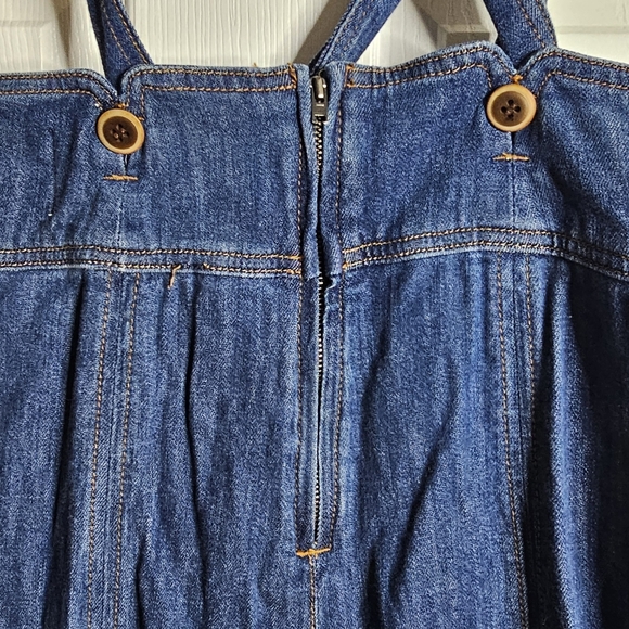 Anthropologie Pilcro Letterpress Wide  Leg Denim Suspender Pant Overall Sz 30 - Picture 5 of 8